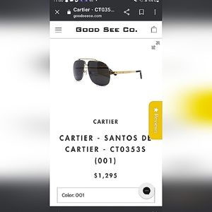 Cartier Sunglasses (Santos De Cartier) CT0353S